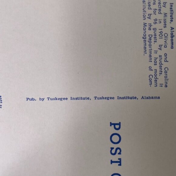 Vintage Postcard Tuskegee Institute Dorothy Hall Guest House 1901 Historic Build - Picture 5 of 5